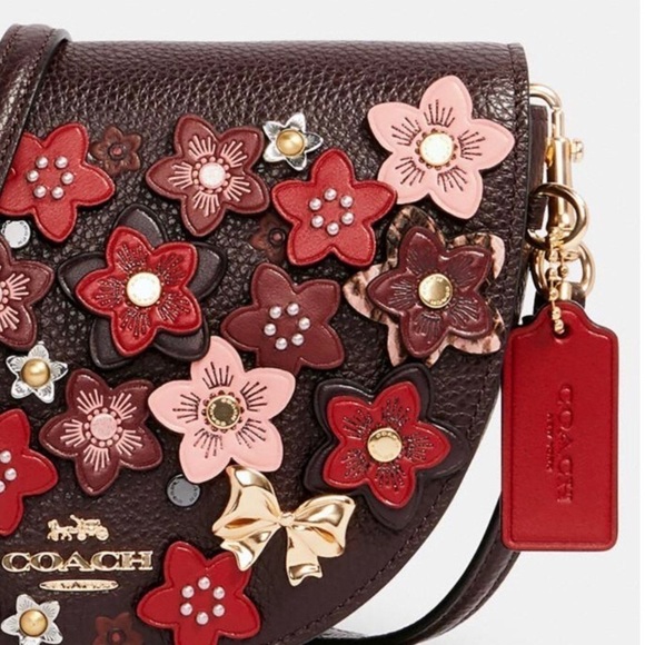 Coach Ellen Crossbody Daisy Applique In Oxblood - Picture 6 of 13